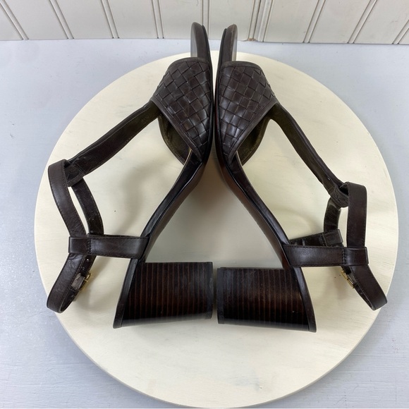 Ralph Lauren Elegant Dark Brown Woven 3” Heel Sandals‎ Sz 10 - Picture 7 of 12